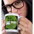 thumbnail image 2 of 3drose, Coffee Lover Gift - Life Is Short Enjoy Your Coffee - Green, 11oz Mug, 2 of 6