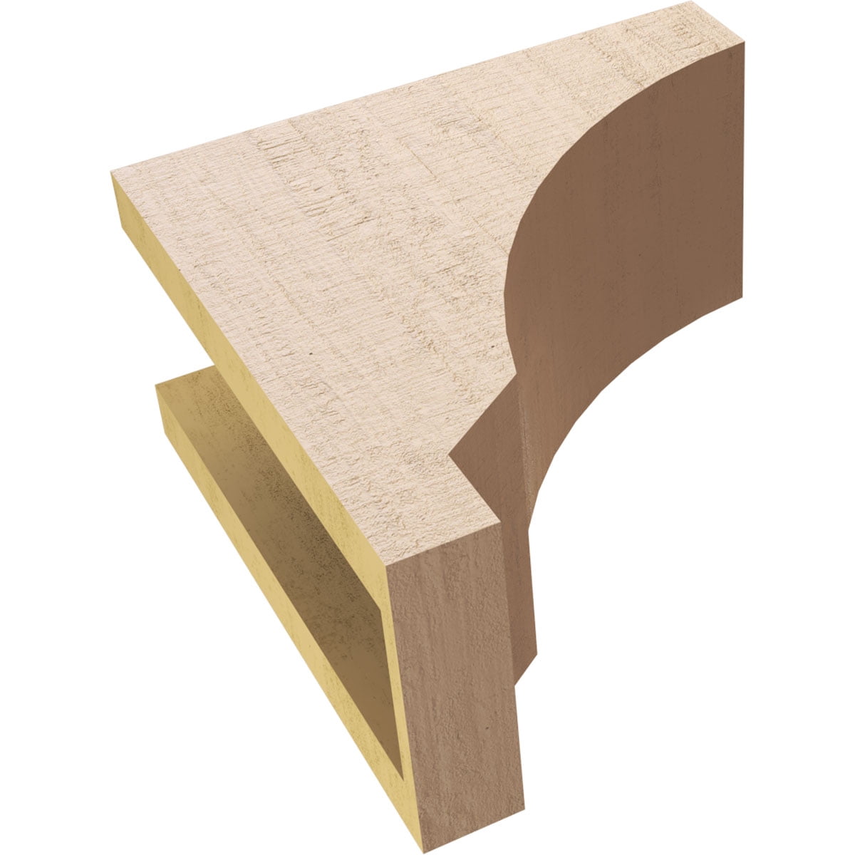 5"W x 10"D x 10"H Classic Moab Rough Cedar Woodgrain TimberThane Corbel, Primed Tan
