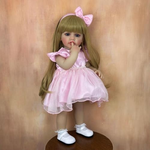 Muñeca Reborn para niña GUESSBELLY, 55 cm, cuerpo de vinilo completamente suave