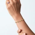 thumbnail image 4 of 18K Yellow Gold Plated Silver Green Peridot and Pink Lab Grown Diamond Infinity Tennis Bracelet for Women (2.88 Cttw, Gemstone August Birthstone, Round 4.5MM, Fully Adjustable up to 9 inch), 4 of 4