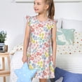 thumbnail image 4 of Fotbe Retro Floral Vestido de Dormir para Niñas de 3 a 10 Años, Mangas Cortas, Estilo Princesa, Pijama Camisón con Mangas Voladas-XX-Large, 4 of 6