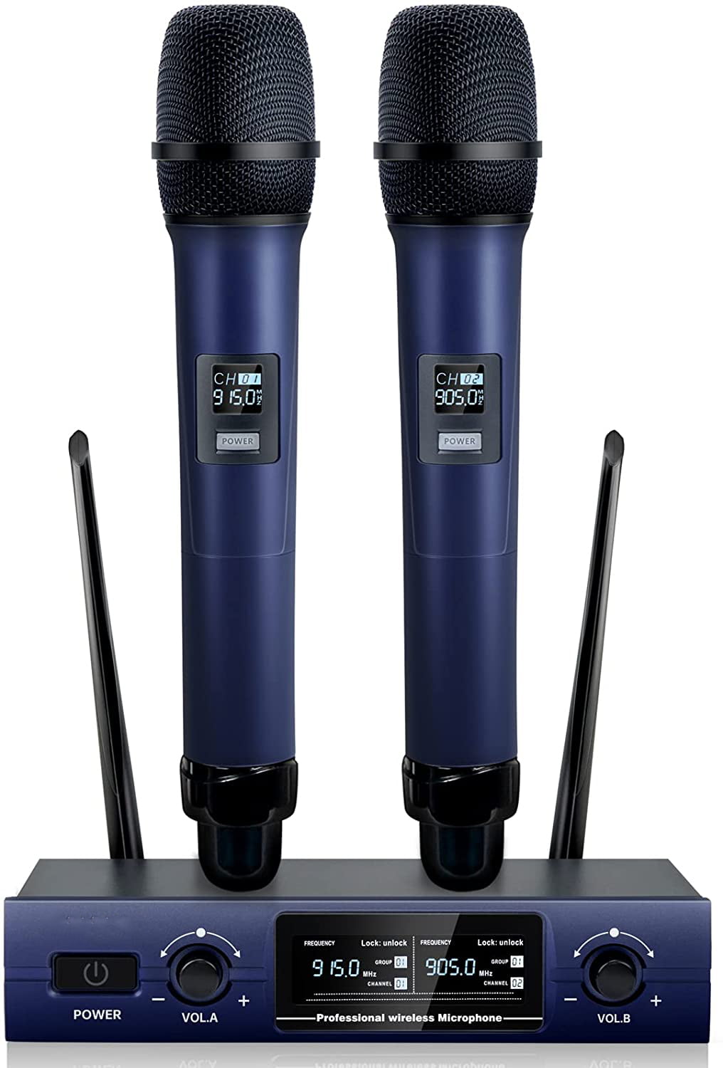 Professional Wireless Microphone System 4-Channel UHF Cordless Mic 
