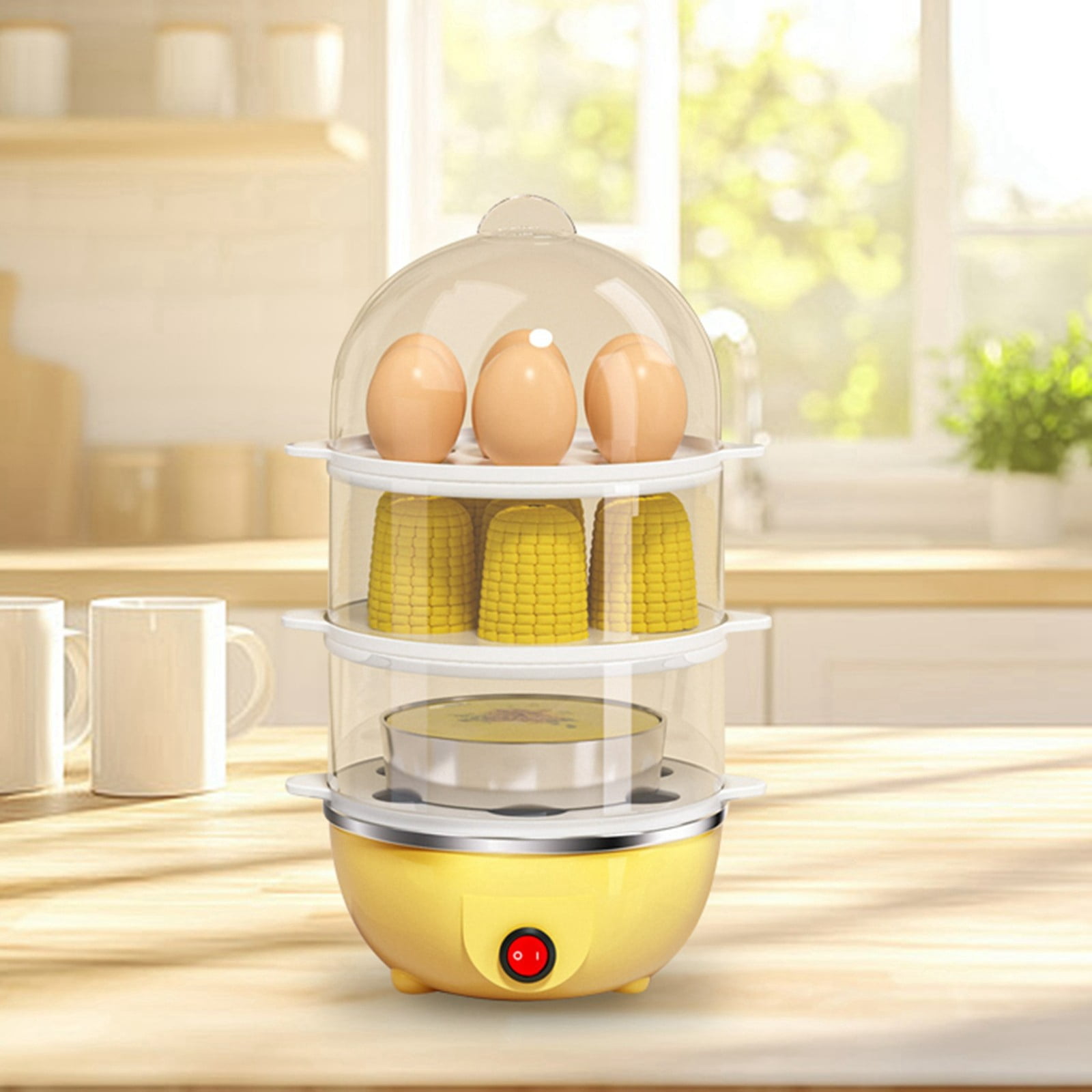 LLDYYDS Electric Egg Cooker Boiler Maker Soft, Medium or Hard Boil, Egg Capacity Two Layer Egg Maker,Egg Steamer,With Automatic Shut