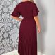 thumbnail image 4 of Vestido de mujer A Line Elegante vestido largo con cuello en V para cóctel de boda (vino rojo XL) FLhrweasw Para estrenar, 4 of 7