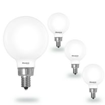Bulbrite 5 Watt LED G16 Light Bulbs, Warm Dimming 3000K (Soft White) - 1800K (Candlelight), 500 Lumens, (4 Pack)