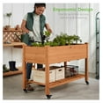 Raised Garden Bed 48x24x32inch Mobile Elevated Wood Planter w/Lockable