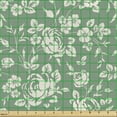 thumbnail image 2 of Ambesonne Floral Fabric by the Yard Upholstery, Victorian Rose Bouquet, 1 Yard, Reseda Green Cream, 2 of 5