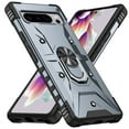 thumbnail image 2 of Nalacover Rugged Case for Google Pixel 8 Pro with Rotated Ring Holder Kickstand Magnetic Car Mount Case, Heavy Duty Hybrid PC + TPU Military Grade Shockproof Non-Slip Cover, Gray, 2 of 9