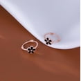 thumbnail image 3 of Solid 925 Sterling Silver Daisy Flower Hoop Earrings Huggie for Women Teens Black Flower Hoop Earrings Spring Cartilage Helix Earrings, 3 of 11