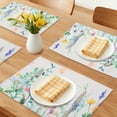 thumbnail image 2 of Farmhouse Placemats Set of 6 Linen Placemats for Dining Table Decor Indoor Outdoor Washable Floral Kitchen Table Mat Floral 17.7*11.8inch, 2 of 6