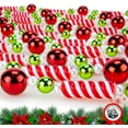 thumbnail image 4 of NorthPoleXpress Plastic Candy Bead Peppermint Ball Christmas Garland, Shinny Multicolor Artificial Garland, 4 of 7