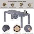 thumbnail image 5 of Harper & Bright Designs Wood Patio Dining Table Set for 6, Outdoor All-Weather Patio Dining Furniture with Rectangle Table and Chairs Set with Removable Cushions for Garden Poolside, Beige, Gray, 5 of 15