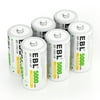 EBL 5000mAh Ni-MH Size C Rechargeable Batteries, 6-Pack