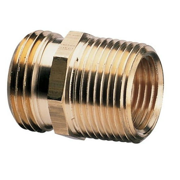 Nelson 855724-1001 Brass Industrial Pipe and Hose Fitting for Female Hose to 3/4-Inch Female NPT or Female Hose to 1/2-Inch Male NPS Double Male