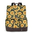 thumbnail image 1 of Balery Vintage Black Plaid Sunflower Mochila de Cuero para Mujeres, Gran Capacidad, Bolsa de Viaje Multifuncional, Mochila de Cuero y Bolsa de Hombro para Mujeres, 1 of 4
