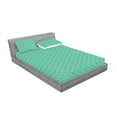 thumbnail image 2 of Ambesonne Modern Fitted Sheet & Pillow Sham Set, Wavy Horizontal Lines, Full, Pale Orange Turquoise, 2 of 2