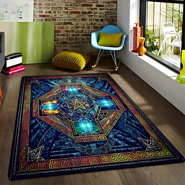 Alfombra con patrón estampado Illuminati, alfombra para jugar al bebé, alfombra para sala de estar, decoración de Fitness, tapiz para mascotas80x120cm (31x47 pulgadas)80x120cm (31x47 pulgadas) zhangmengya unisex