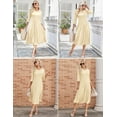 thumbnail image 3 of AURA Plus Size Women's 3/4 Sleeve A-line and Flare Midi Long Dress, 3 of 5