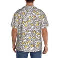 thumbnail image 3 of Lsque cute rat with cheese Print Men's Cuban Collar Short Sleeve Shirt Summer Beachwear Casual Button Down Fashionable Vacation Leisure Shirt-XX-Large, 3 of 5