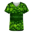 thumbnail image 4 of JURANMO St Patrick's Day Scrub Tops Women,Women's St Patrick's Day Scrubs Tops Short Sleeve V Neck Irish Shamrock Stretchy Work Uniform Clothes, 4 of 5