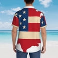 thumbnail image 4 of Honeii American Flag Map Print Men’s Hawaiian Shirt,Classic Button-Down Short Sleeve Shirt, for Beach, Vacation, and Outdoor Activities,XX-Large, 4 of 7