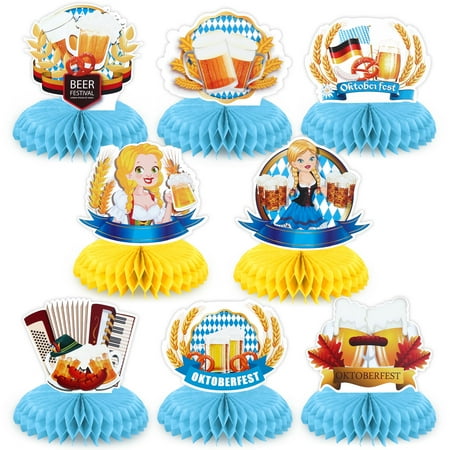 Konsait 8PCS Oktoberfest CORNET Decorations Centerpieces, Easy Setup Oktoberfest Table Decorations, Oktoberfest Party Supplies Oktoberfest Party Decorations