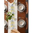 thumbnail image 2 of ERUNPONLY Yellow Fruit Table Runner - 90 Inch Long Vintage Country Leaves Berries Blue Plants Cotton and Linen Blended Dress Scarves Farmhouse Table Runner for Kitchen Dining, Coffee Table, 13"x90", 2 of 8