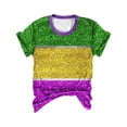 thumbnail image 4 of BOOMILK Mardi Gras T Shirts for Women Trendy Print Crew Neck Tunics Loose Short Sleeve Summer Graphic Tees Plus Size, 4 of 4