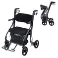 thumbnail image 2 of Koiauber Walkers for Seniors,8" Big Rubber Wheels All Road Rollator Walker with Seat,Foldable Height Adjustable Rolling Walker,Aluminum Alloy Adult Walking Aid, 2 of 7