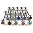 thumbnail image 2 of Jiaroswwei 10Pcs Unisex Punk Mixed Rhinestone Ball Barbell Tongue Bars Rings Body Piercing, 2 of 5
