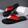 thumbnail image 5 of Cathalem Shoes Men Adult Male Mens Slippers Size 11 Wide Width Slip Knitted Strap Slippers Beach Flip Flop Mens House Slippers Wide Width Red 11, 5 of 6