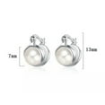 thumbnail image 2 of K-KED 925 Sterling Silver Pearl Drop Hoop Dangle Earrings Womens Ladies Jewellery Gift-Silver, 2 of 6