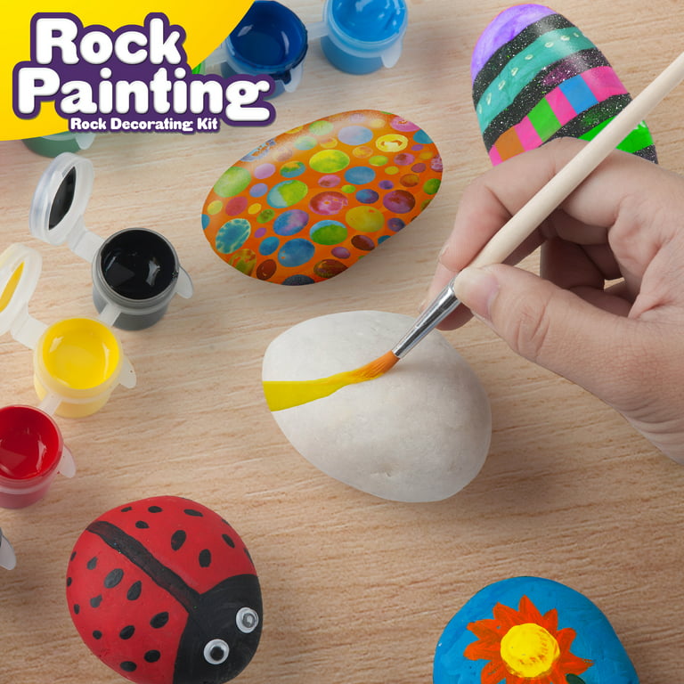 JOYEZA Deluxe Rock Painting Kit, Arts and Crafts for Girls Boys  Age 6+, 12 Rocks Tween Gift Art Set, Waterproof Paints, Craft Kits Art  Supplies, Kids Crafts Ages 6-8, Kids Activities