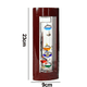 thumbnail image 2 of Termómetro Galileo de vidrio, un diseño con esferas multicolores en un marco de madera con acabado de cerezo, 2 of 5