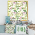 thumbnail image 3 of Designart 'Yellow Flowers, Tropical Foliage With Flamingo IV' Modern Framed Art Print, 3 of 4