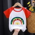 thumbnail image 2 of Agkizg Toddler Girls Summer Top,Short Sleeve T-shirt for Kids,Children's Cotton Top Baby Round Neck Breathable Casual Striped Print Tees, 2 of 3