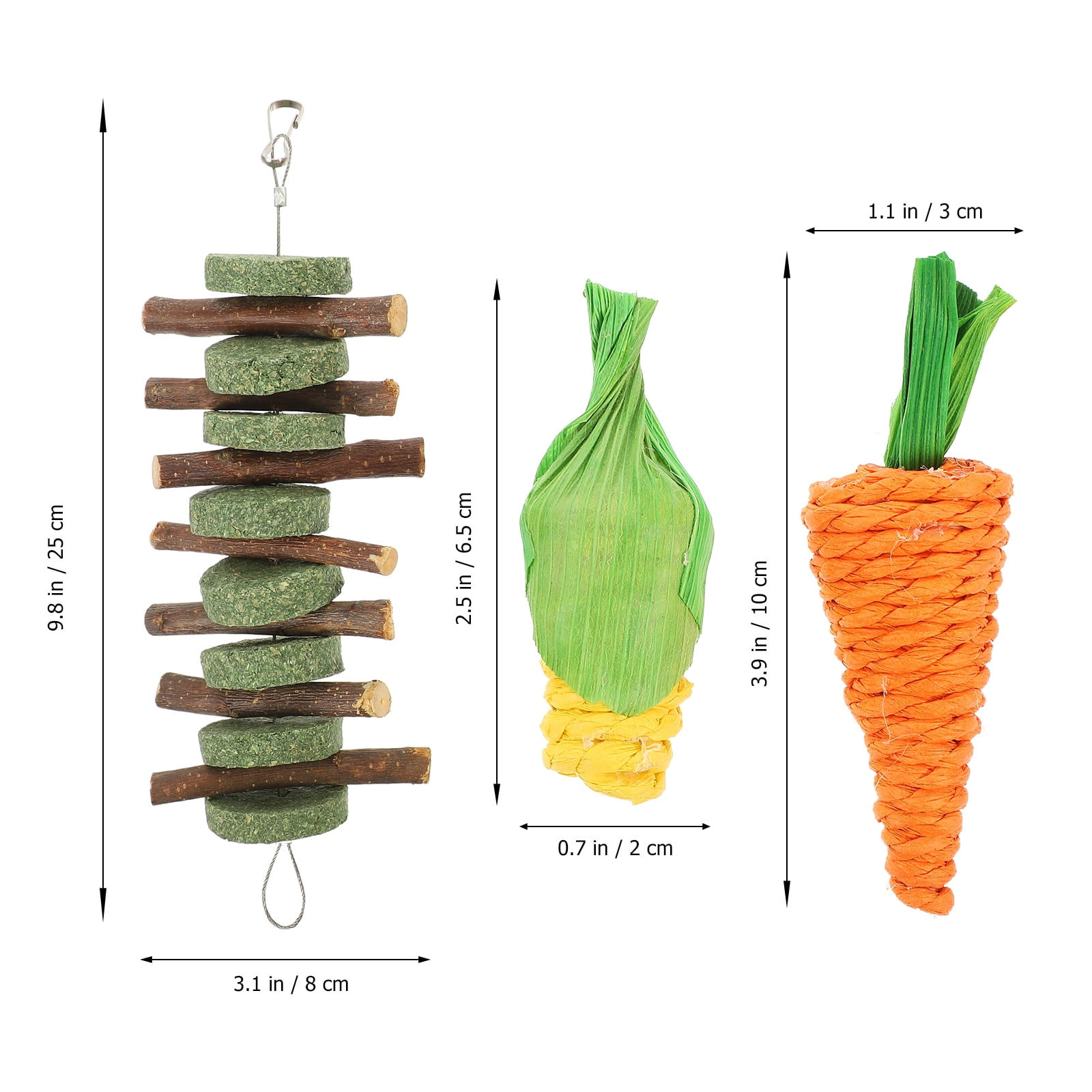 unbranded 16 pcs Rabbit Chew Toys Cage Accessories Small Animals Chewing Toys for Bunny Chinchilla