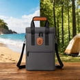 thumbnail image 3 of Wine Cooler Bag, Insulated Travel Bag, Portable Picnic Bag, Thick Padded Heat Insulation, Leakproof Waterproof Shockproof Fabric, for Outdoor Camping Beach Travel Beverage Wine Bottle Storage Gift, 3 of 7