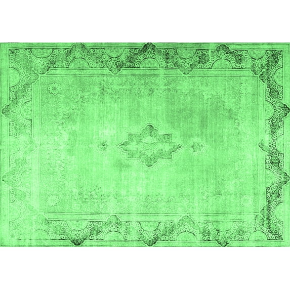 Ahgly Company Indoor Rectangle Persian Emerald Green Traditional Area Rugs, 3' x 5'