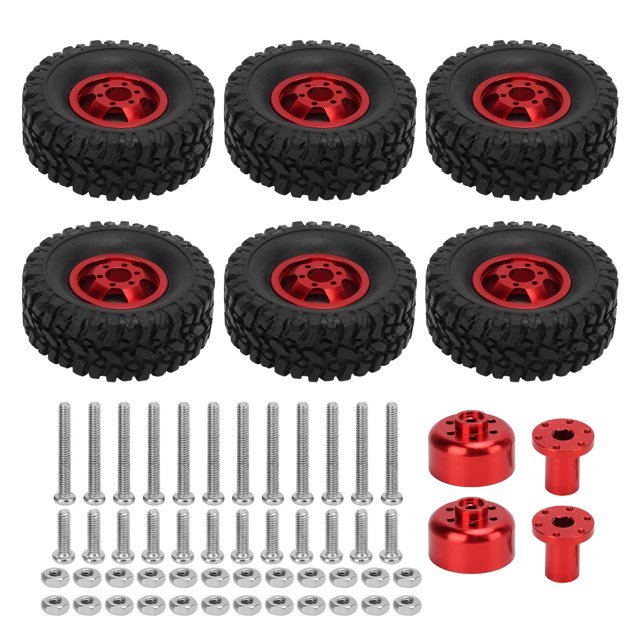 RC Car Tires And Wheels, RC Car Tires Replacement Abrasion Resistance Good Grip For WPL B14 B24 B16 B36 Red