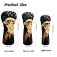 thumbnail image 6 of Uorisanigo Golf Club Head Covers 3 Pieces Bald Eagle American Flag Driver Fairway Wood Hybrid Cover Wood Head Cover Waterproof PU Leather Golf Accessories for Men, 6 of 7