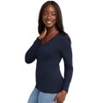 thumbnail image 4 of Hanes-Womens Long-Sleeve V-Neck T-Shirt-O9142, 4 of 5