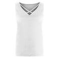 thumbnail image 5 of CFLVAEK Womens Plus Size Tank Tops Loose Fit Criss Cross V Neck Shirts Casual Sleeveless Summer Shirt Solid Color Going Out Tank Top White XXXL, 5 of 6