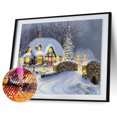 thumbnail image 1 of Cuadros Decorativos Navidad noche nieve 5D diamante DIY pintura arte Kit hogar pared decoración Tmvgtek embutido en tela, 1 of 5