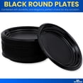 thumbnail image 2 of 1InTheHome Assiettes Rondes en Plastique Noires de 10 Pouces - Jetables, Lot de 125, 2 of 7