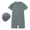 thumbnail image 3 of WIBACKER 12M-8Y Boys' Sunsuit - Shark Bodysuit Swimsuit with Hat Kids Swimwear UPF 50+, 3 of 8