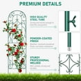 thumbnail image 3 of 4 Pack Green Garden Trellis for Climbing Plants 60" x 16" Iron Plant Trellis for Potted Plant Support Tall Wall Metal Trellis for Climbing Vegetable Flower Rose Vine Cucumber, 3 of 9