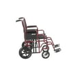 thumbnail image 3 of Drive Medical Bariatric Heavy Duty Transport Wheelchair with Swing Away Footrest, 20" Seat, Red, 3 of 6