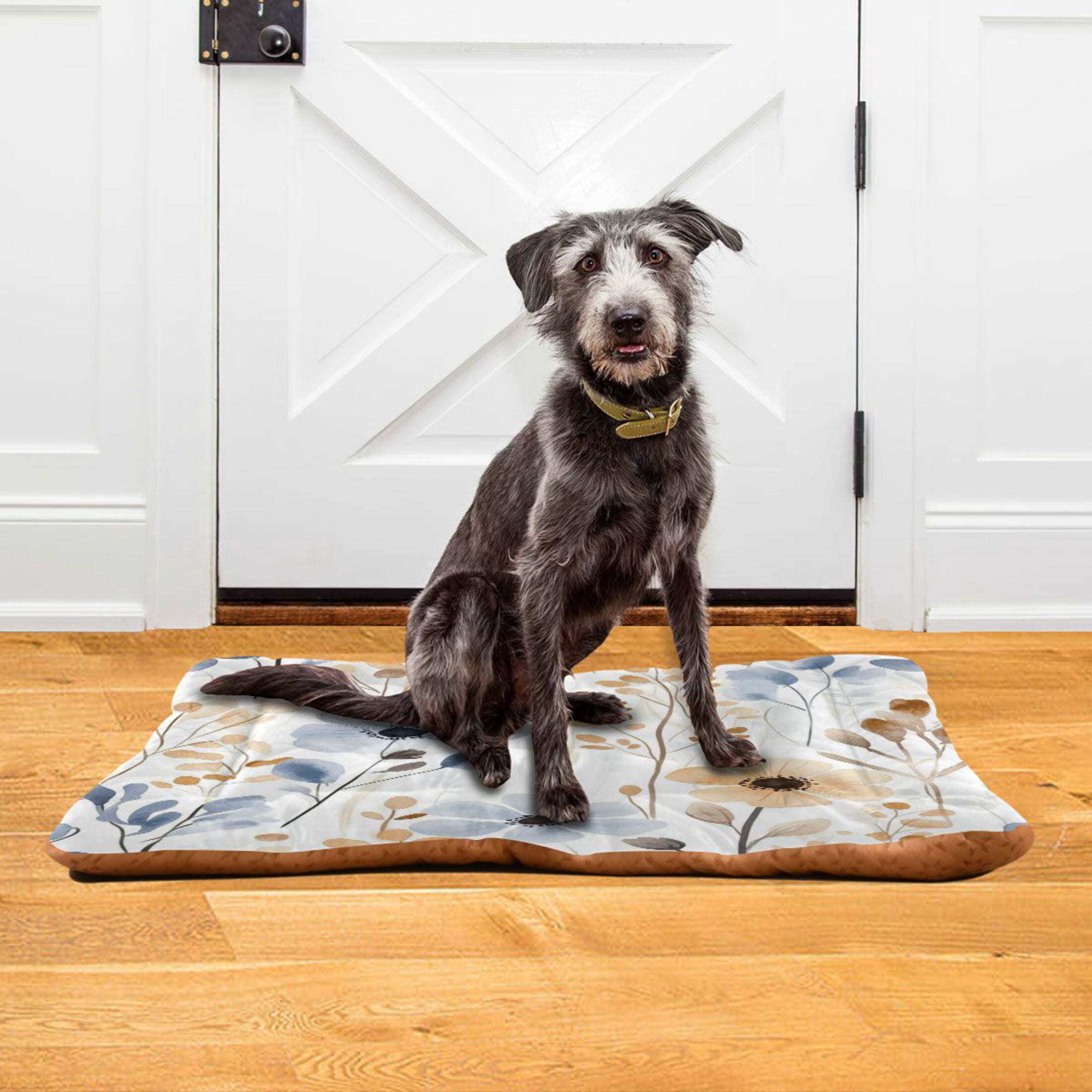 Qxltty Watercolor Wildflowers Ped Pad Wear-resistant and Hard to Bite Through Sleeping Pad for Small Medium Large Dogs Winter Pet Bed 36×24in