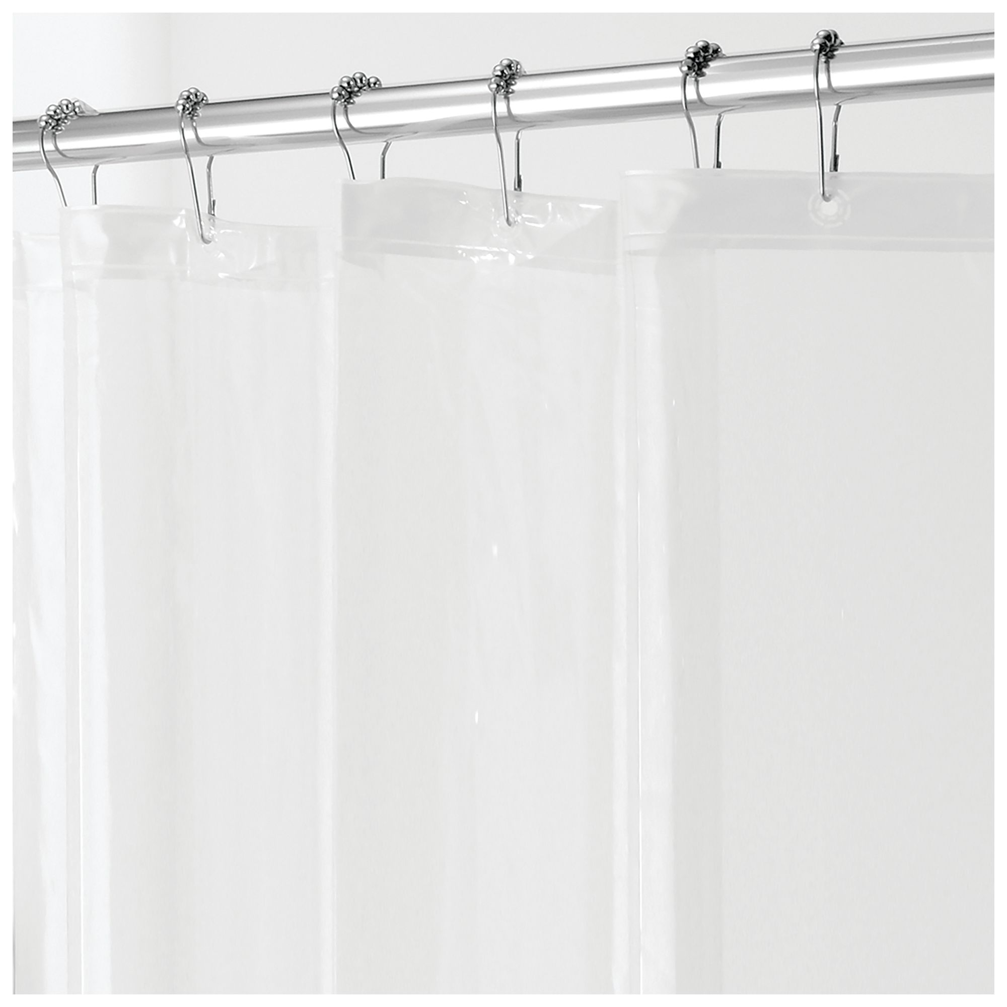iDesign Clear PVC-Free Mildew Resistant Stall Shower Curtain Liner, 54" x 78" - image 4 of 8